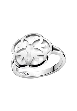 OMEGA خاتم من الذهب الأبيض عيار 18 قيراط واللؤلؤ