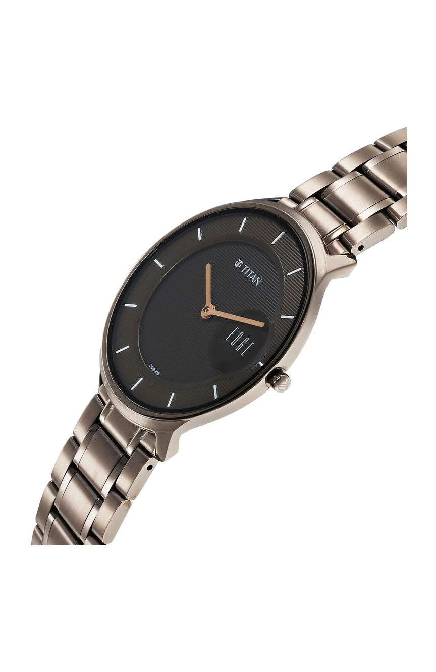 تيتان ساعة تيتان إيدج بميناء بني وسوار ستانلس إستيل للرجال