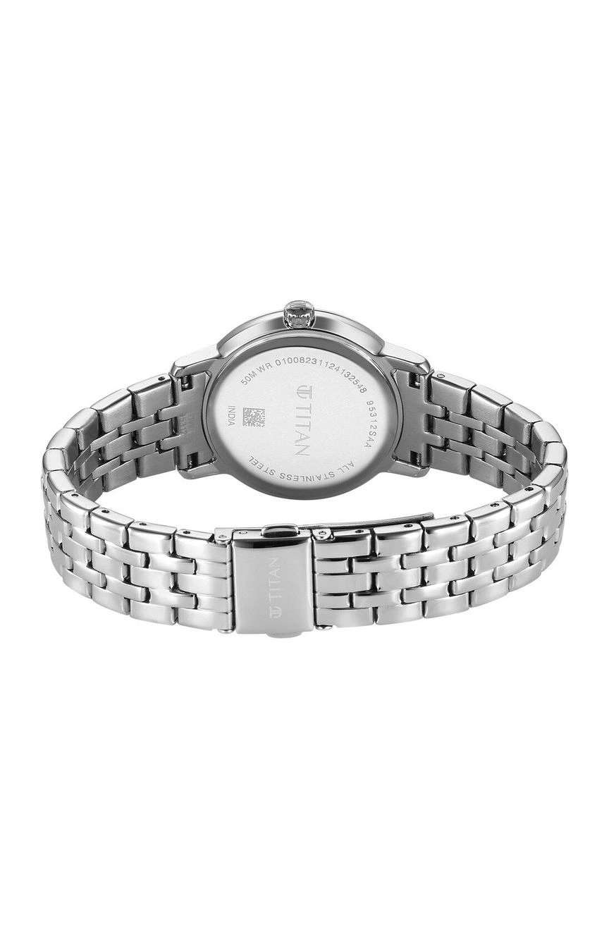 Titan Workmode Quartz Analog Blue Dial Stainless Steel Strap Watch For Women