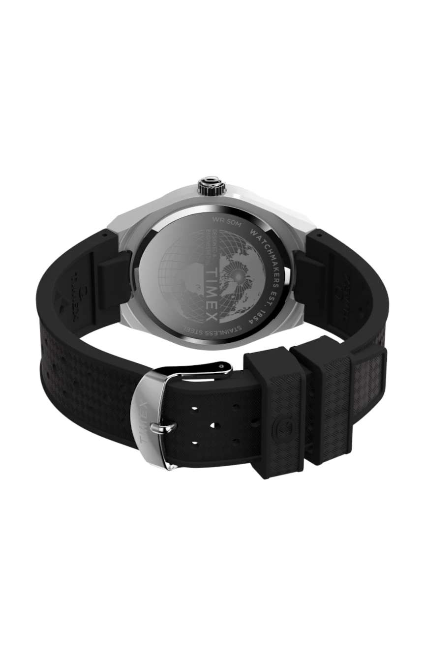 Timex Q Continental GMT 39mm Synthetic Rubber Strap Watch