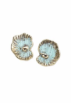 Fili Plaza Nenufar bronze earrings,green patina