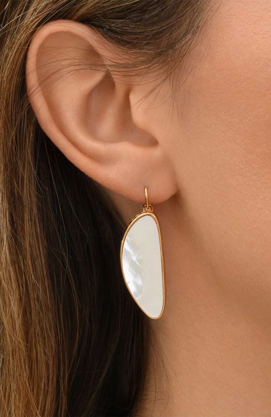 ستالايت أقراط نوم الكابوشون المصنوع من عرق اللؤلؤ من نوتو بيج - أبيض