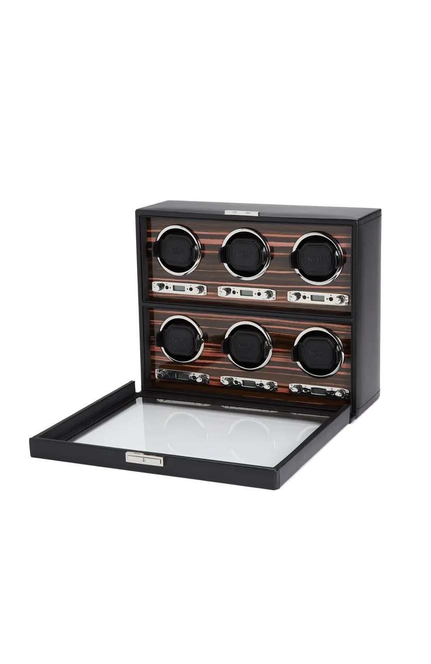 وولف علبة رودستر لـ 6 ساعات مع مساحة للتخزين