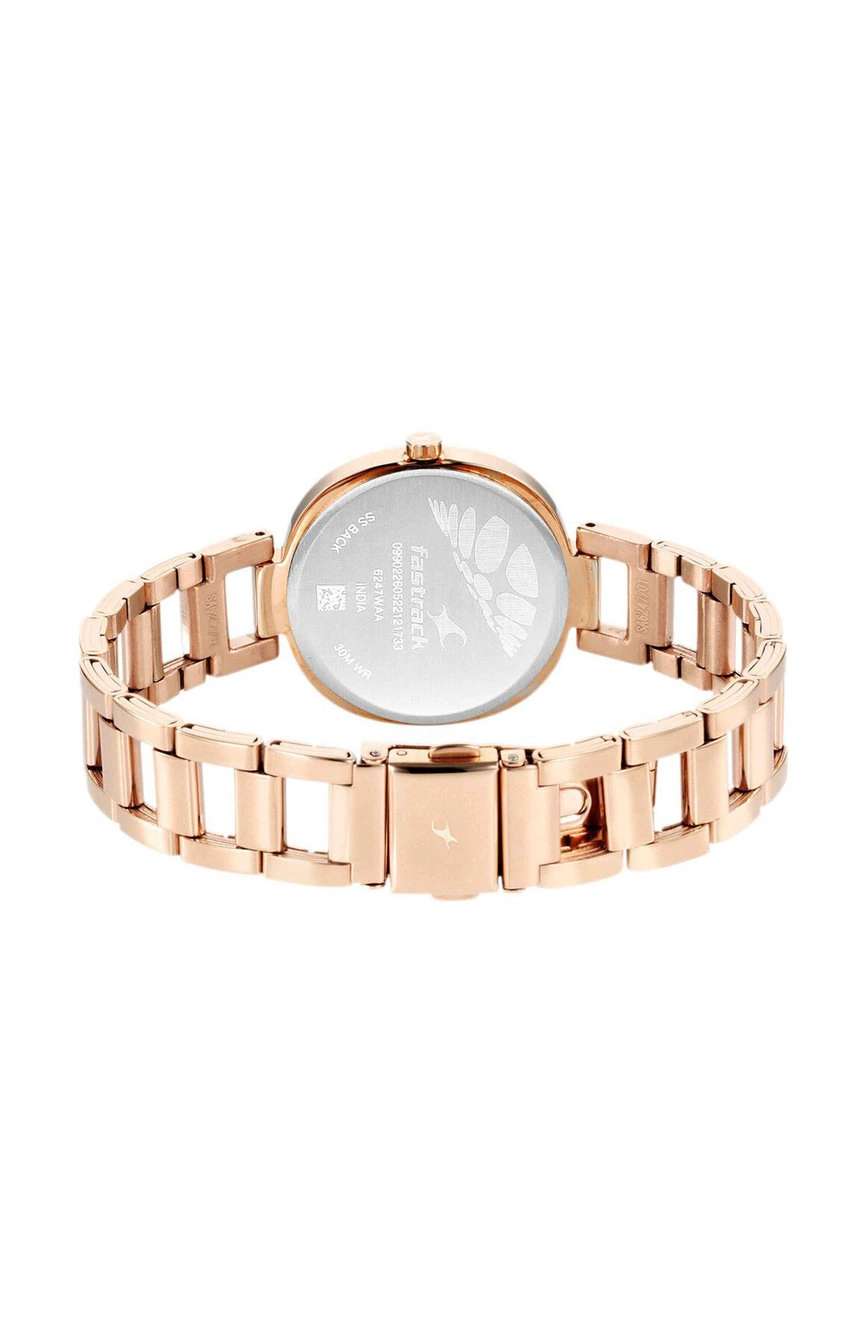 فاستراك ساعة فاستراك ستانرز كوارتز انالوج بميناء ذهبي وسوار ستانلس ستيل للبنات