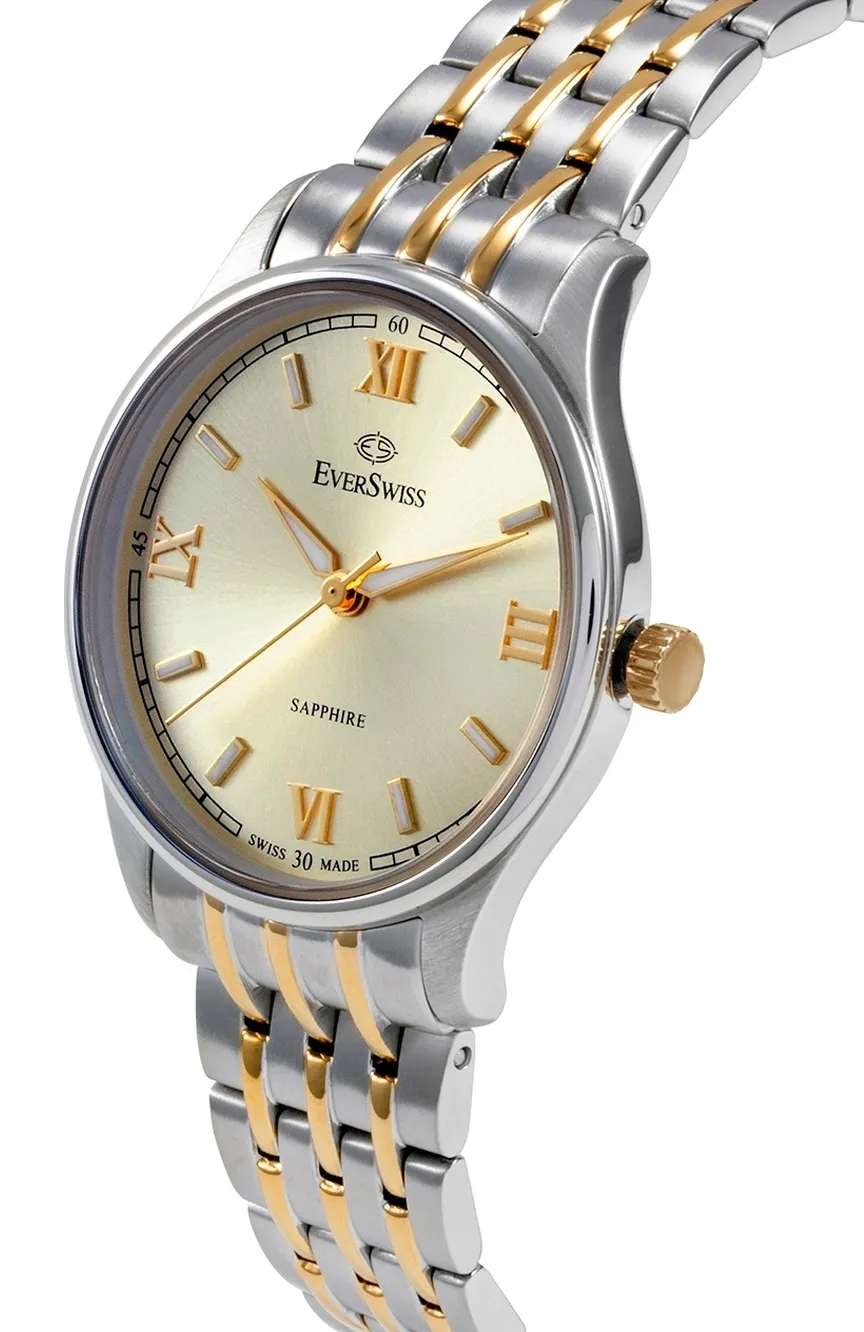 إيفرسويس Silver Yellow Gold Stainless Steel watch