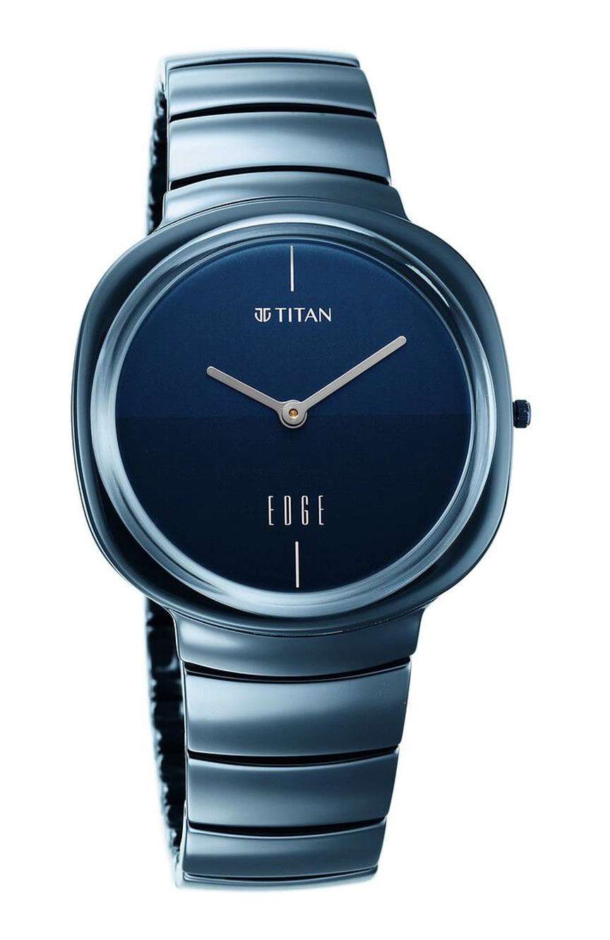 Titan Edge Squircle Quartz in Atlantic Blue with Glossy Ceramic Unisex Watch