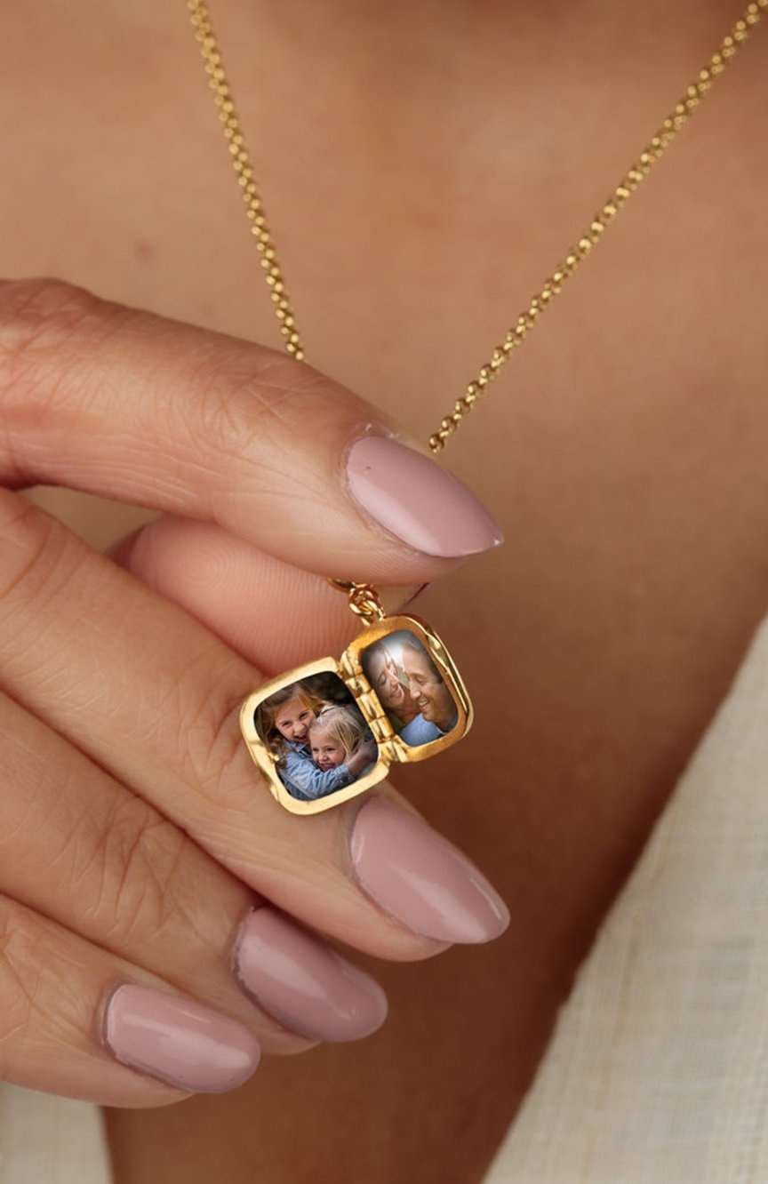 Lily Charmed Gold Star Locket Charm With Blue Stone