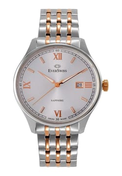 EverSwiss Ladies Silver Rose Gold Stainless Steel watch