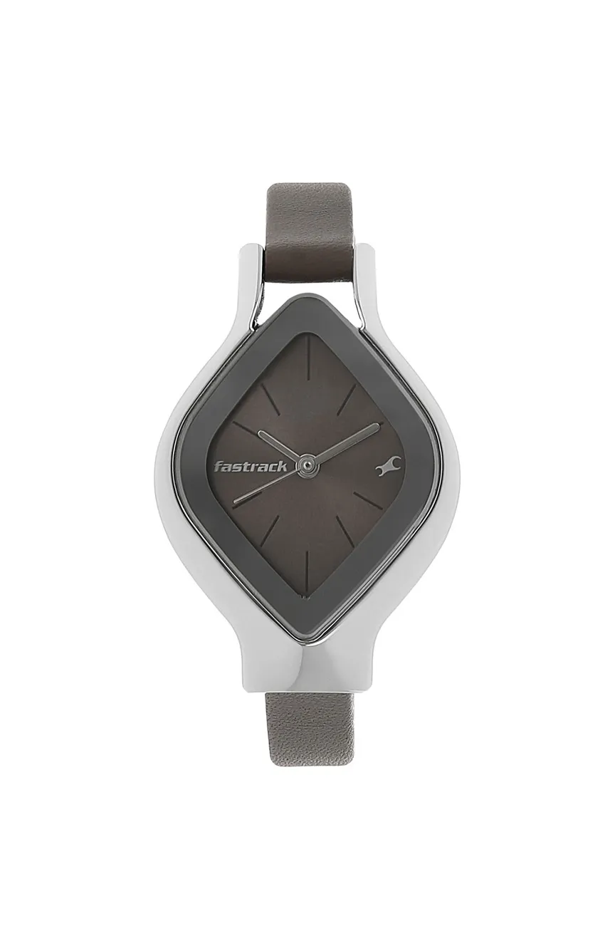 

Titan | Fastrack Quartz Analog Brown Dial Leather Strap Watch for Girls