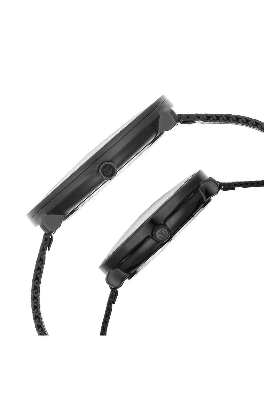 تيتان Bandhan Black Dial Analog with Date Stainless Steel Strap watch for Couple