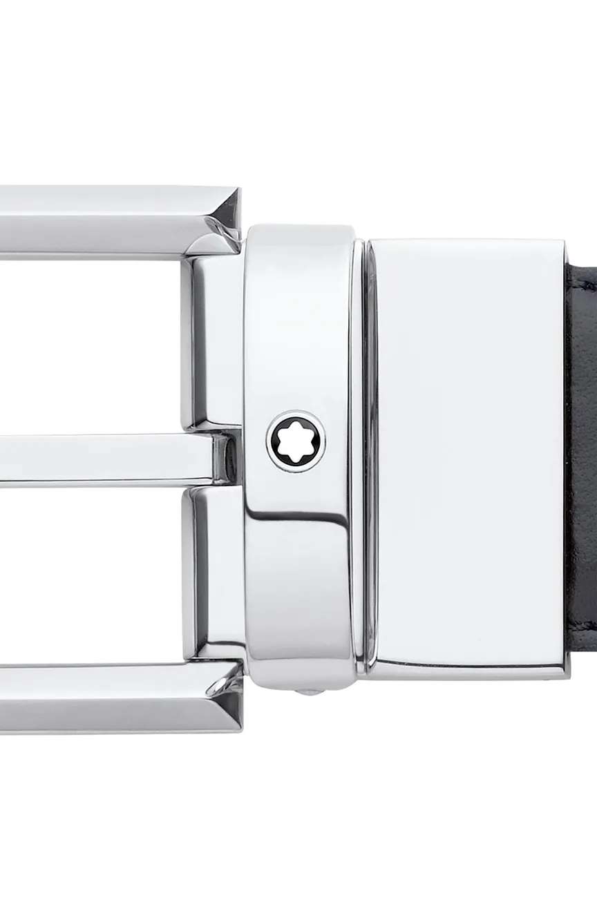 Montblanc Horseshoe Buckle Black and Brown 30 MM Reversible Leather Belt