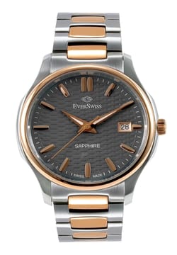 EverSwiss Gents Silver Rose Gold Stainless Steel watch