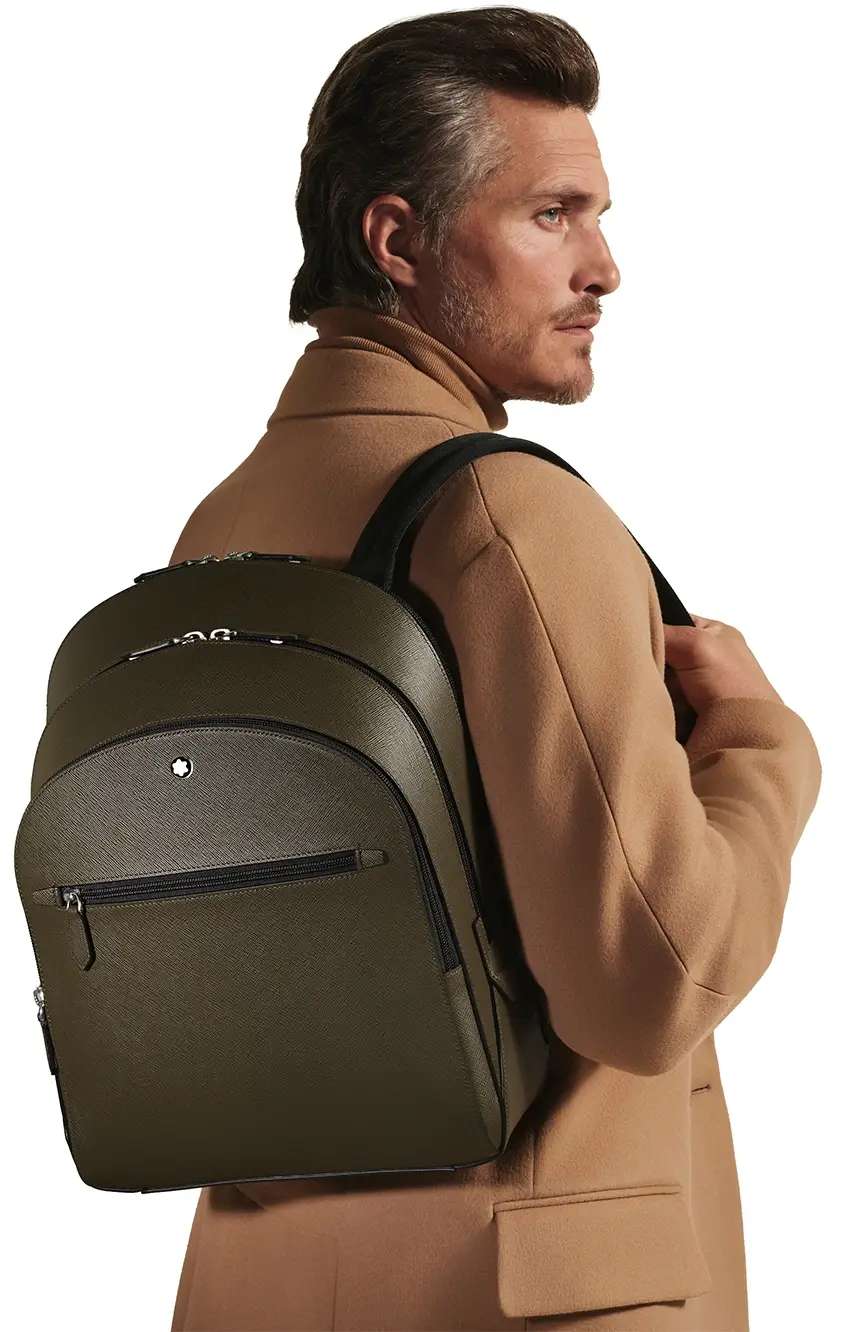 Montblanc Medium Backpack With 3 Compartments In Sartorial Leather