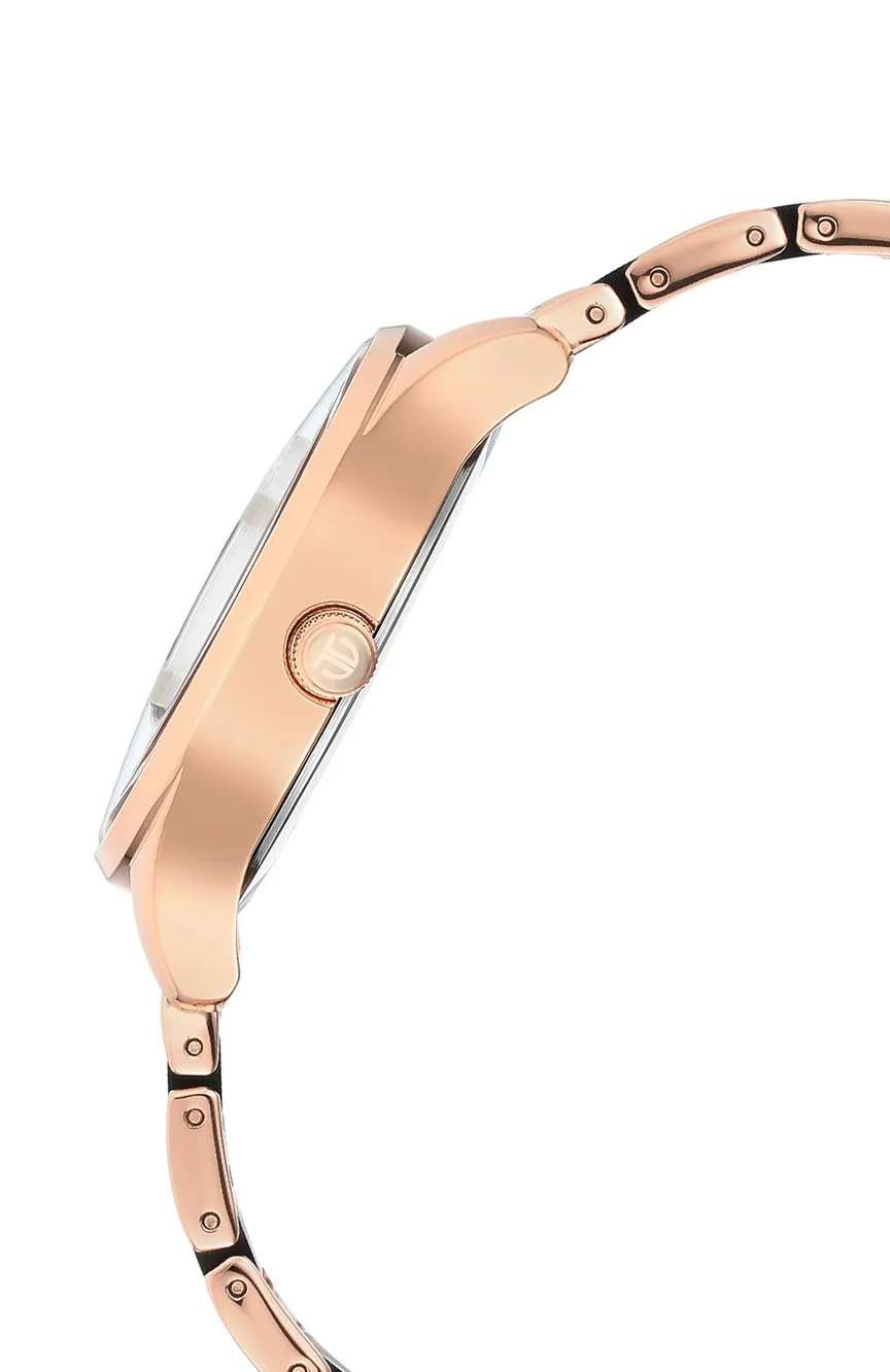 Titan Purple Acetate Black Dial Analog with Day and Date Metal and Acetate Strap Watch for Women