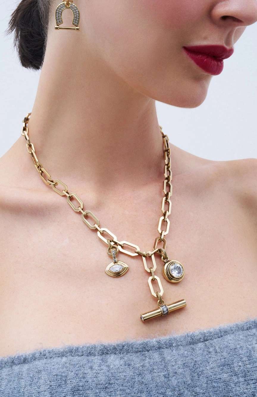 Mon Reve Gold Plated Chain Charm Necklace