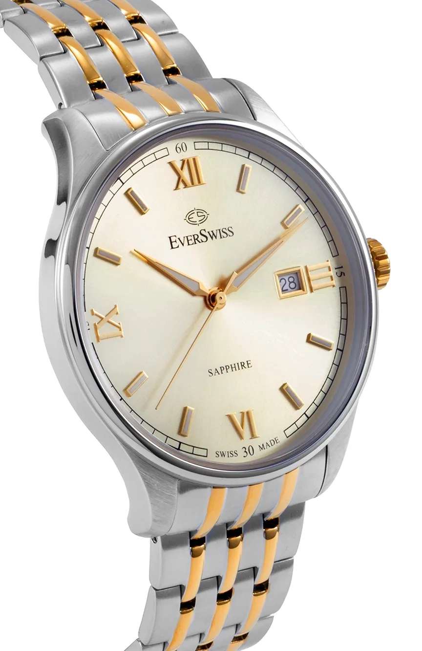EverSwiss Ladies Silver Yellow Gold Stainless Steel watch
