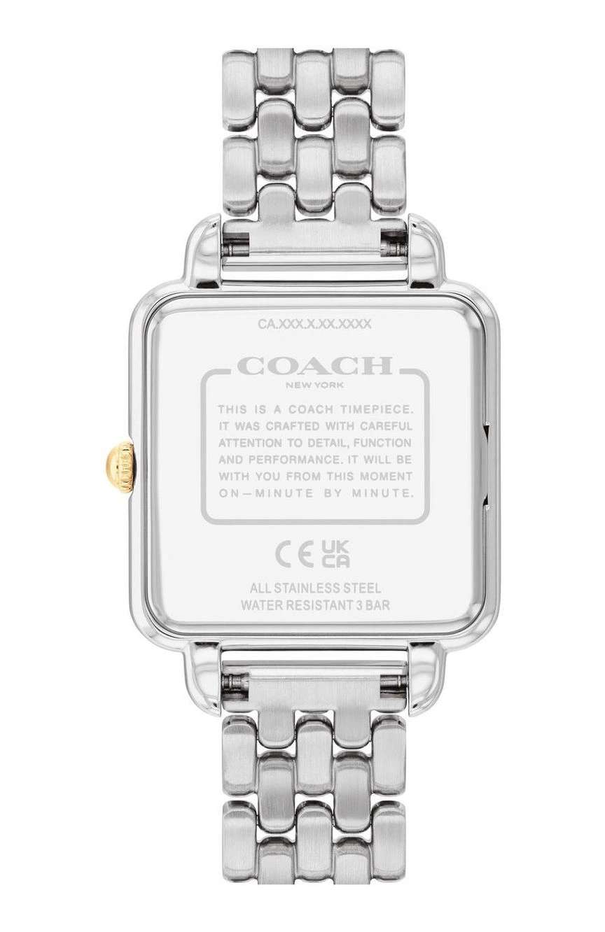 كوتش ساعة كوتش كاس بميناء مربع مقاس 28 مم وسوار ستانلس إستيل للنساء