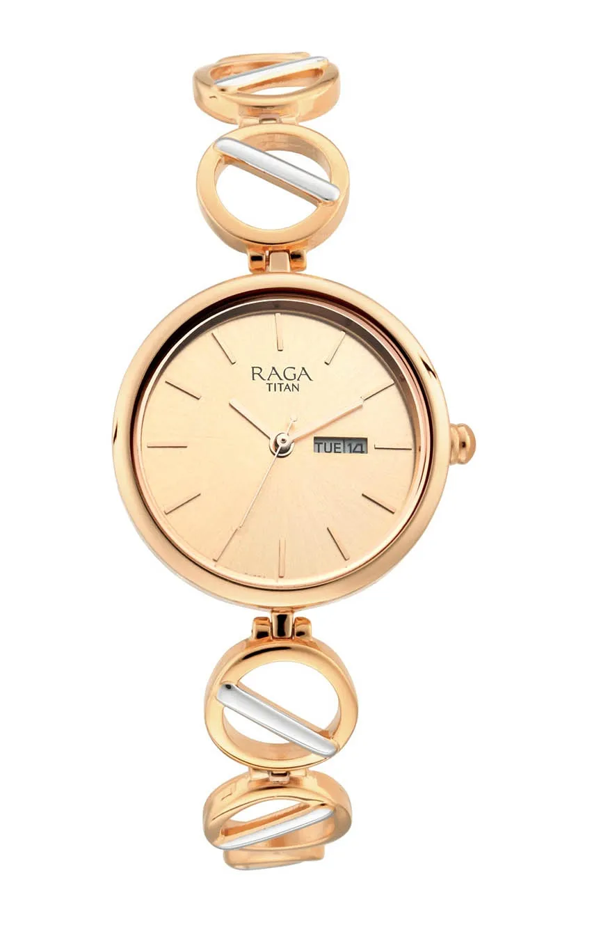 

Titan | Titan Raga Viva Rose Gold Dial Women Watch With Metal Strap