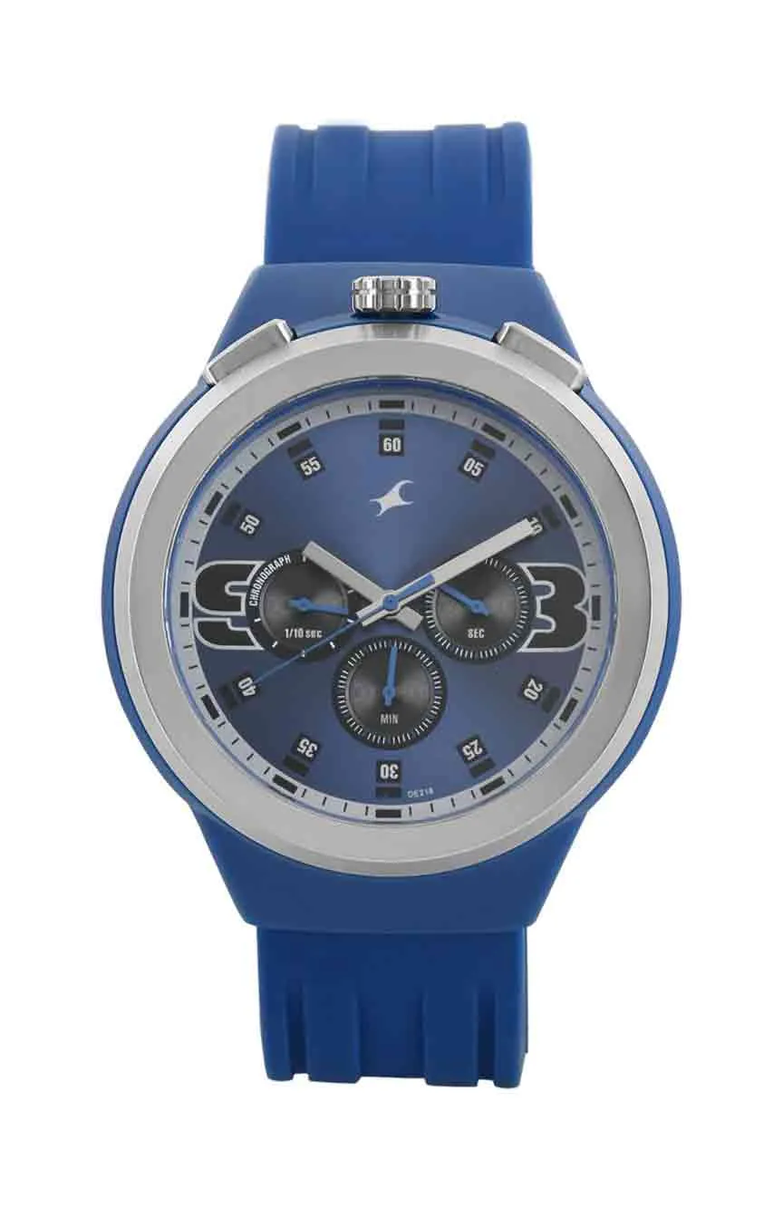 

Titan | boys Fastrack Quartz Chronograph Blue Dial Plastic Strap Watch for Guys