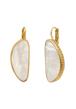 Satellite Noto Mother-Of-Pearl Cabochon Earrings - White