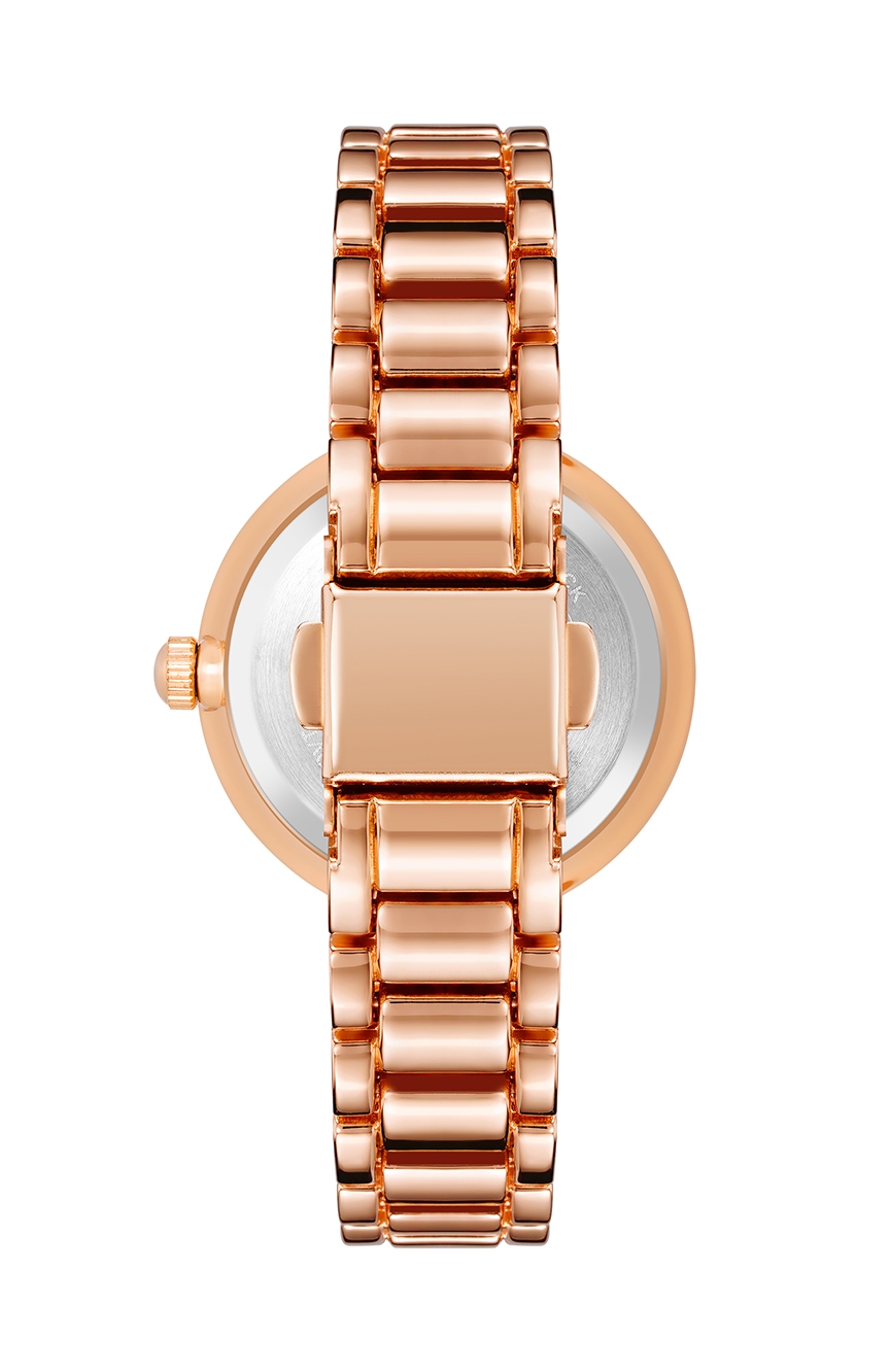 Anne Klein Quartz Analog Rose Gold Dial Metal Strap Watch for Women