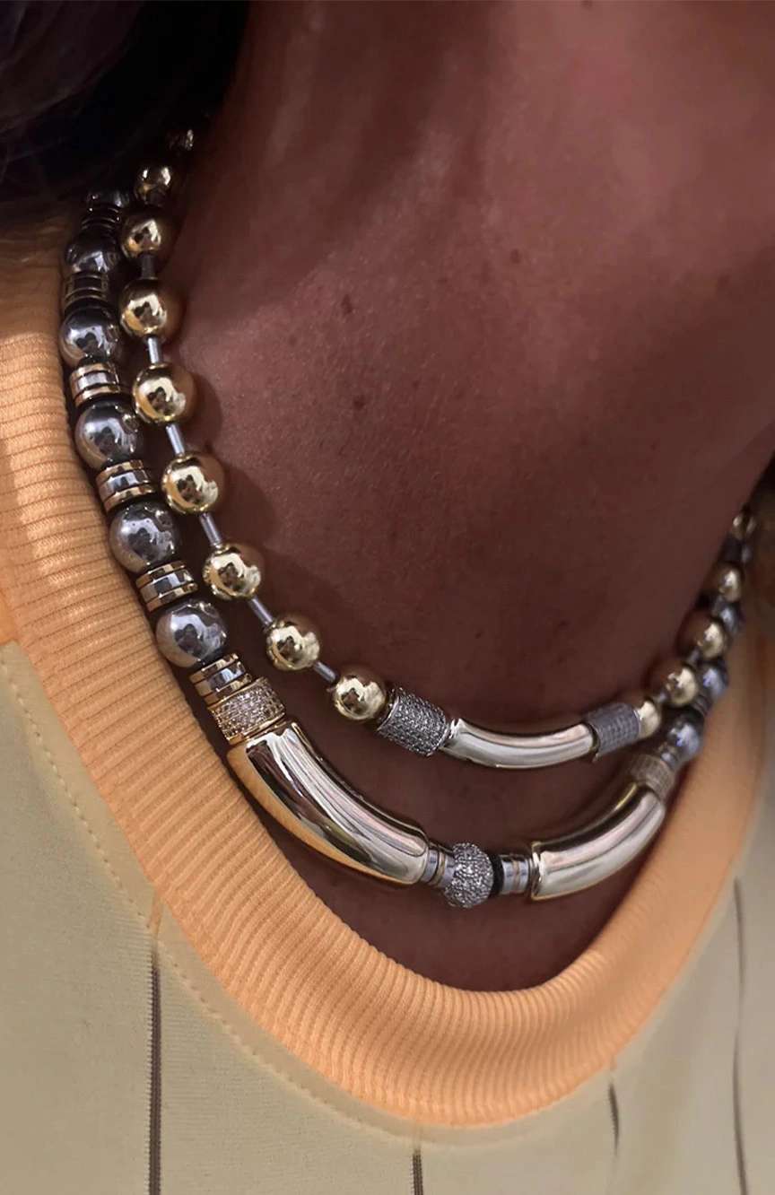 Colette Market Multi ball and tube necklace