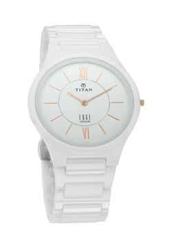 Titan Edge Ceramic White Dial Analog Ceramic Strap watch for Men
