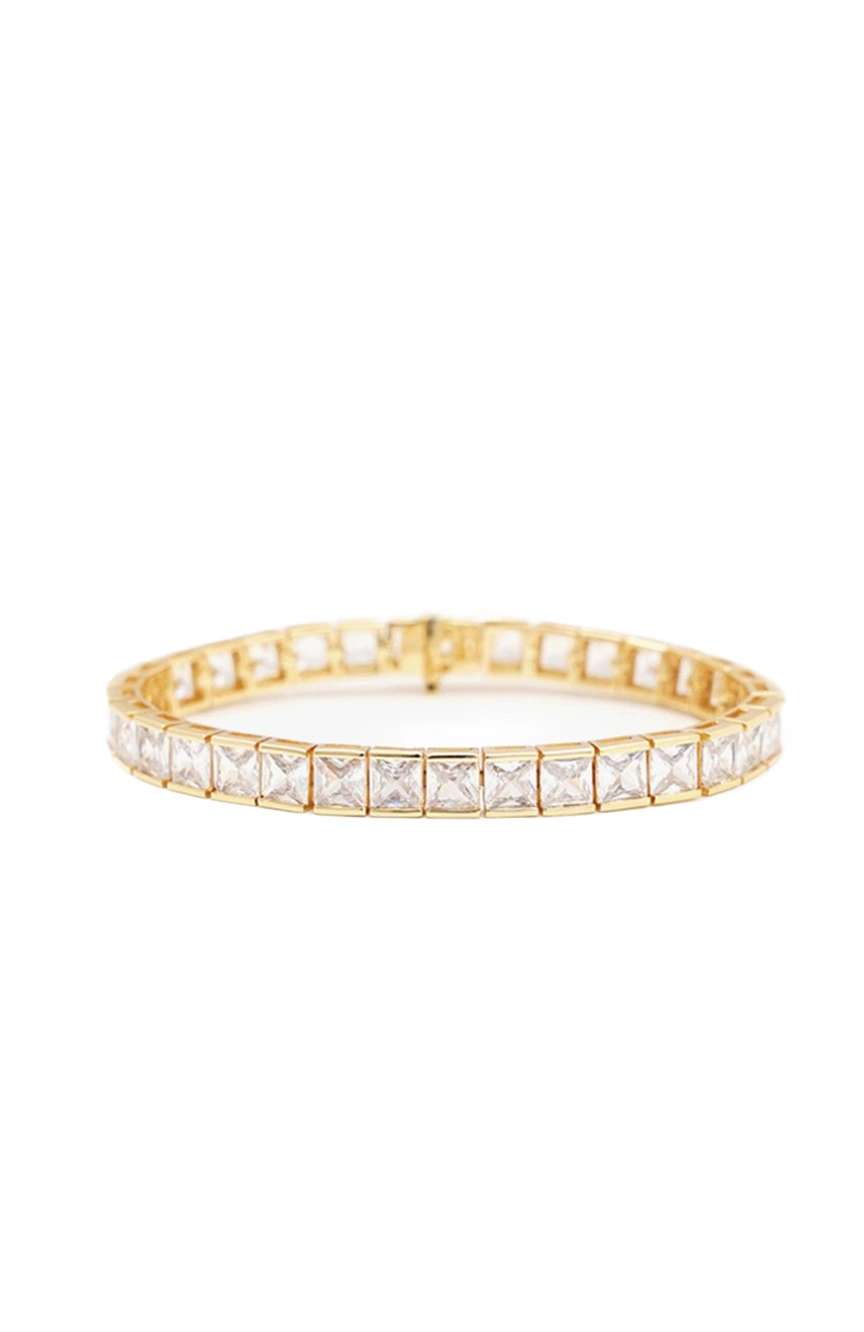 Izabel Display Large Square Tennis Bracelet White Gold