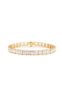 Izabel Display Large Square Tennis Bracelet White Gold