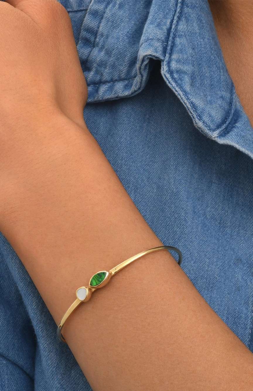 ستالايت Mop And Green Paua Nacre Bracelet