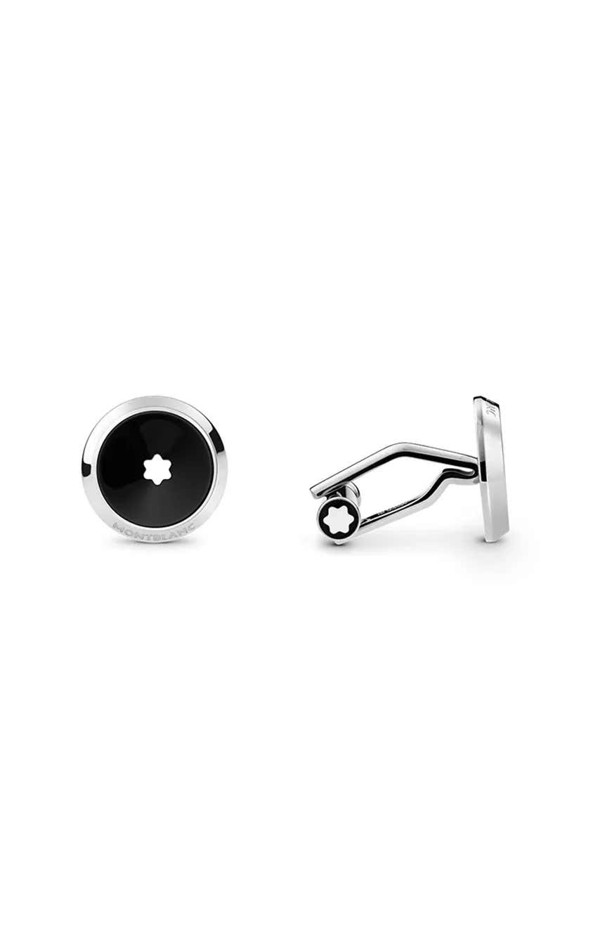 Montblanc Montblanc Star Cuff Links Round, Steel, Resin