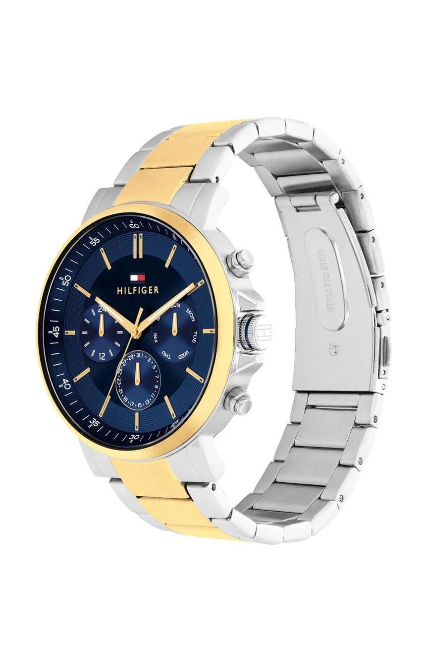 تومي هيلفجر ساعة تومي هيلفيجر تايسون بميناء مستدير مقاس 44 مم وسوار ستانلس إستيل للرجال