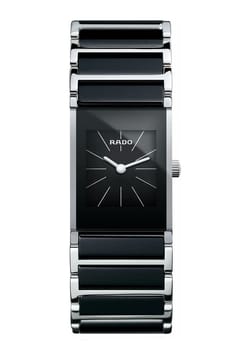 Rado Integral Black Dial Ceramic Ladies Watch