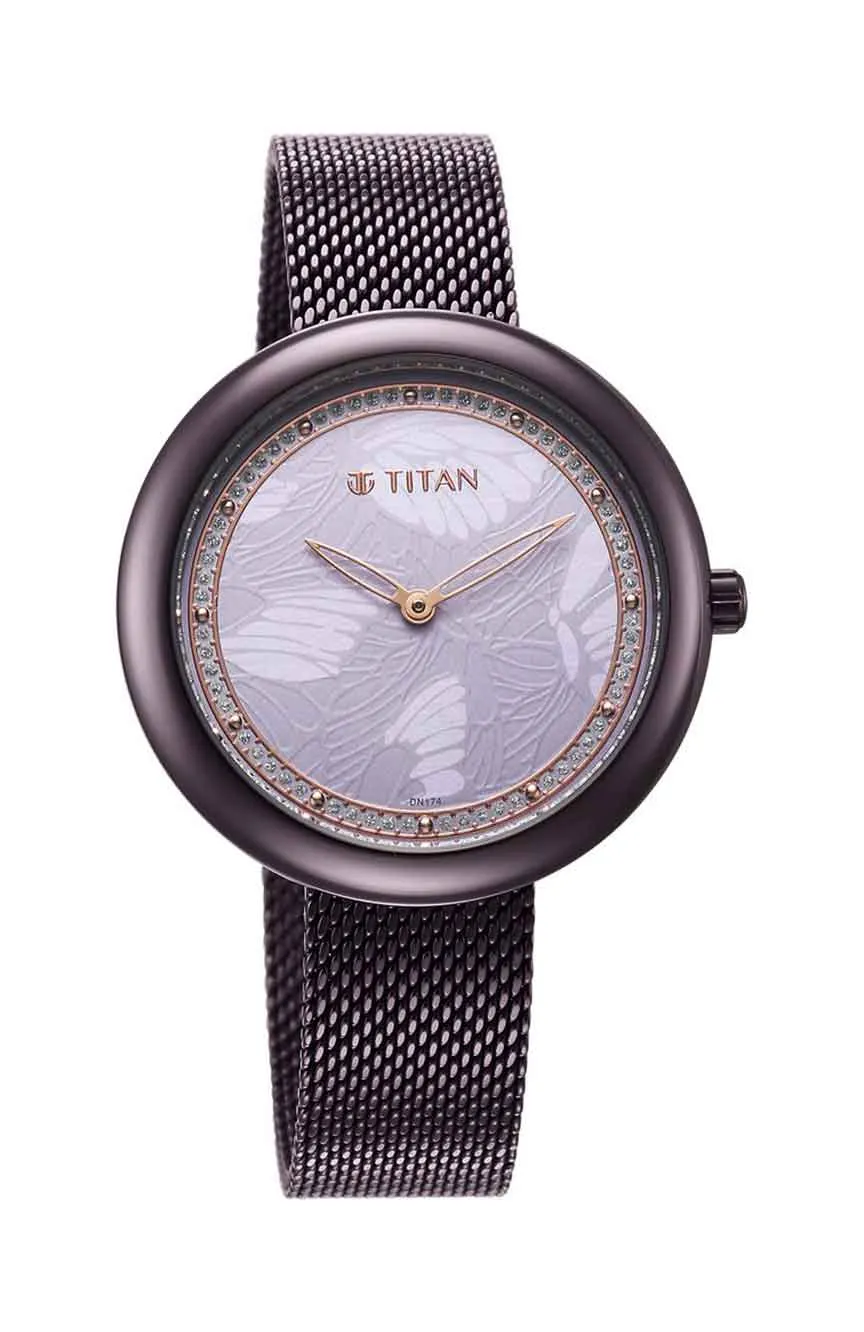 

Titan | Glitz Purple Dial Stainless Steel Strap Watch for Women