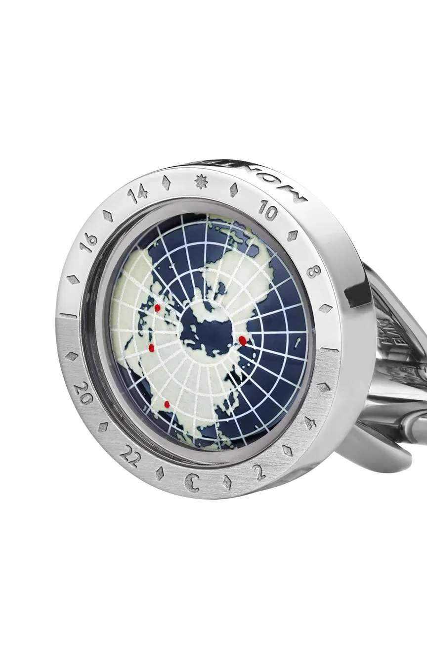 مون بلان 1858 أزرار الأكمام الزرقاء من جيوسفير