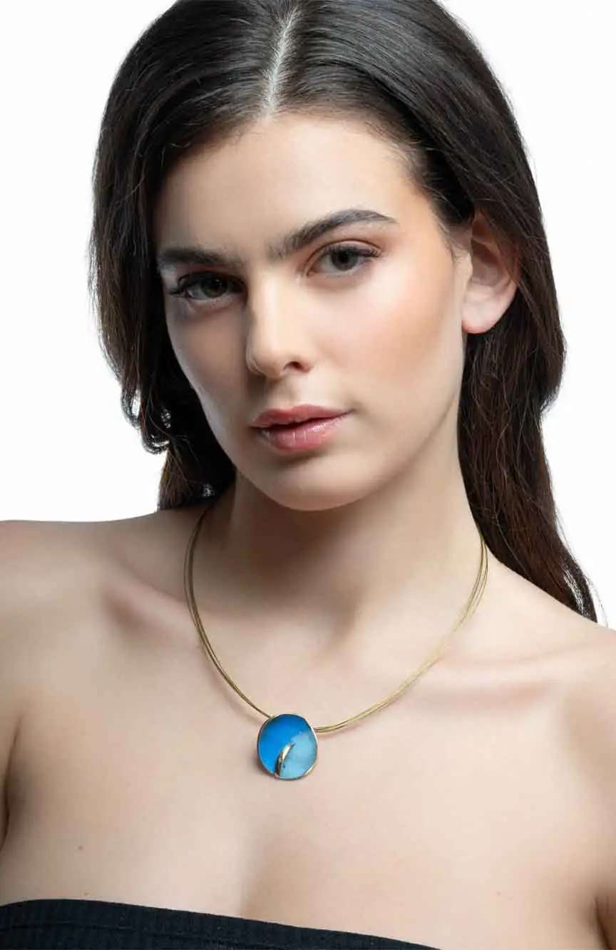 Fili Plaza Sol y luna bronze pendant necklace