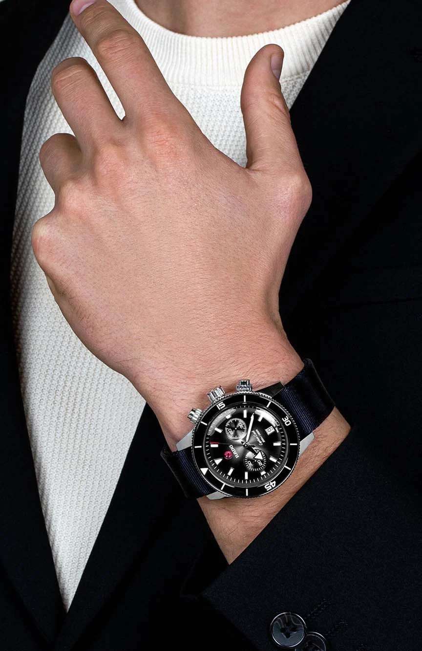 رادو ساعة يد رجالية اوتوماتيكية كابتن كوك بتقنية الكرونوجراف