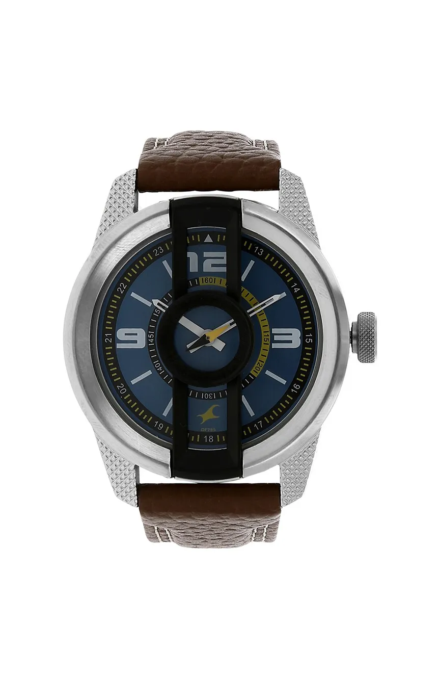 

Titan | boys Fastrack Quartz Analog Blue Dial Leather Strap Watch for Guys