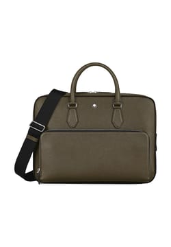 Montblanc Medium Briefcase With Pocket In Sartorial Leather