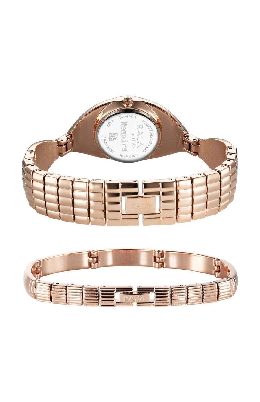 Titan Raga Memoirs Quartz Analog Rose Gold Dial With Rose Gold Metal Strap Watch For Women