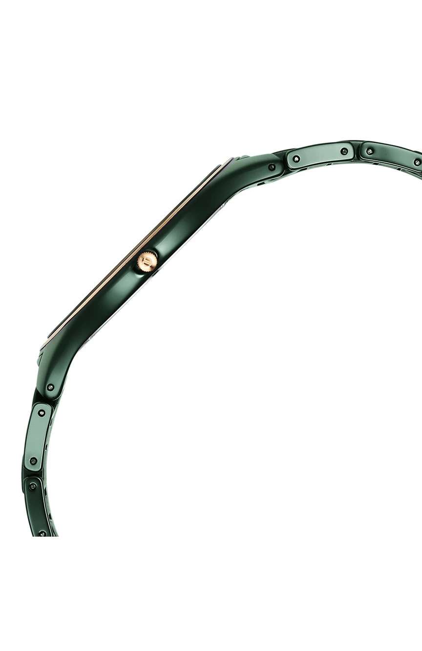 Titan Edge Bicolour Quartz Analog Green Dial And Green Ceramic Strap Watch For Men