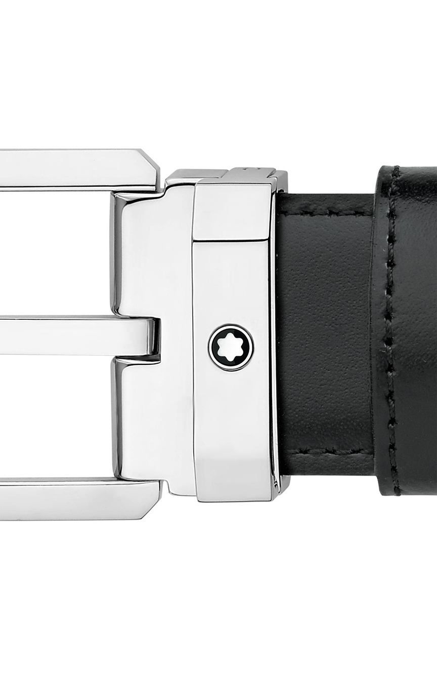 Montblanc Rectangular Shiny Stainless Steel Pin Buckle Belt