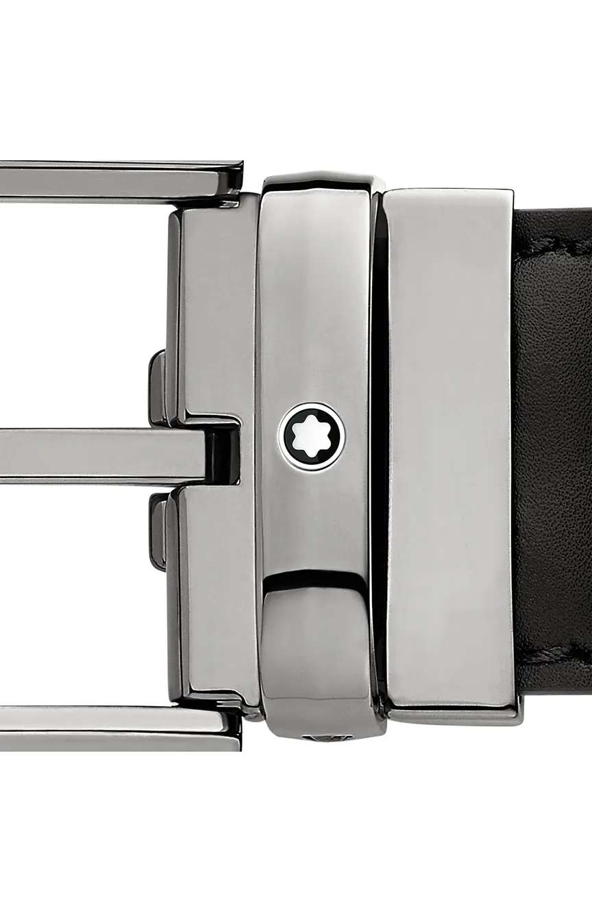 Montblanc Horseshoe Buckle Black 35 MM Leather Belt