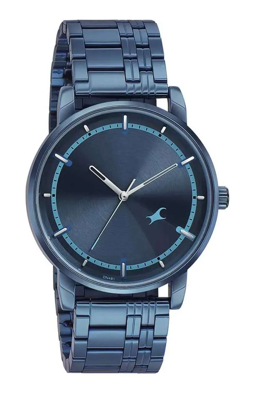 Titan Fastrack Style Up Blue Dial Stainless Steel Strap Watch for Guys
