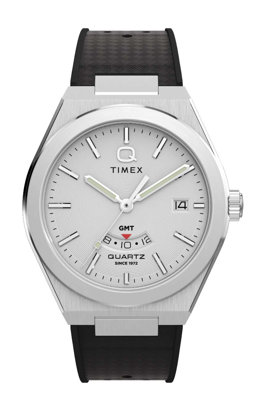 Timex Q Continental GMT 39mm Synthetic Rubber Strap Watch
