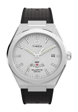 Timex Q Continental GMT 39mm Synthetic Rubber Strap Watch