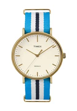 Timex ساعة يد بسوار قماشي للجنسين بتقنية الكوارتز