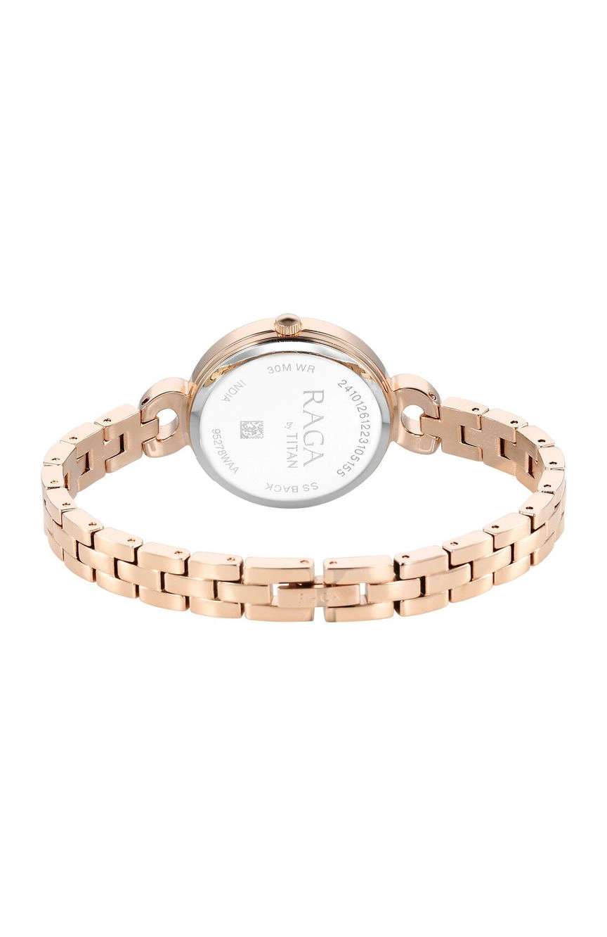 Titan Raga Showstopper Quartz Analog White Dial Metal Strap Watch for Women