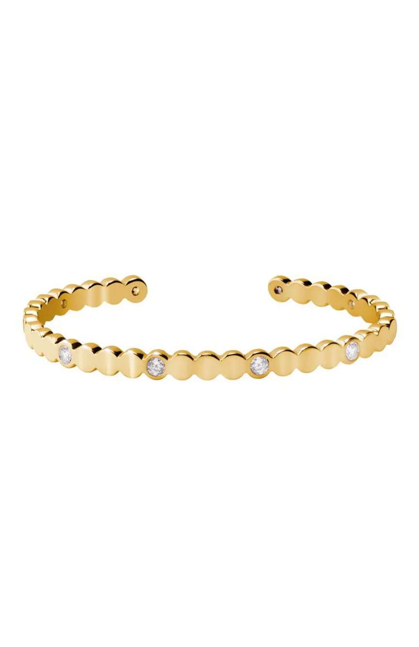 بانجل-أب سوار قابل للتعديل من النحاس المذهب مع زركونيا مكعبة