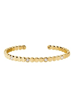 Bangle-Up Adjustable cuff gilded brass with cubic zirconia